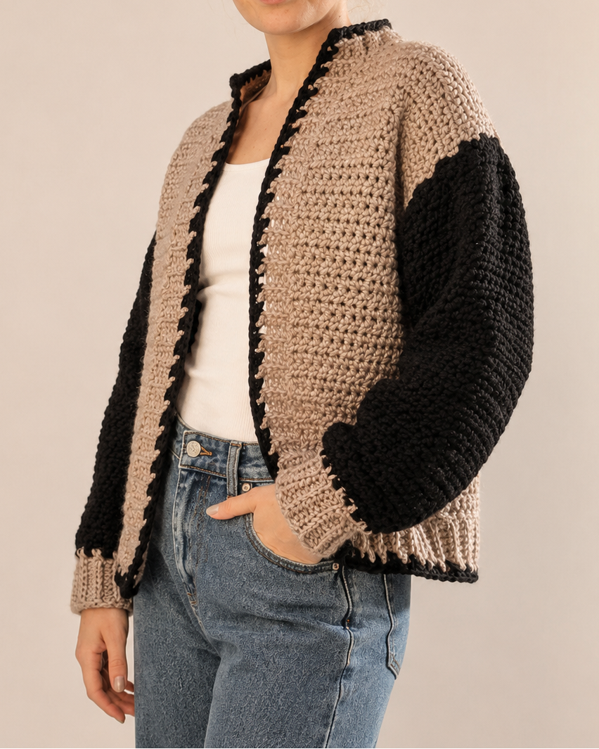 Cropped Crochet Cardigan